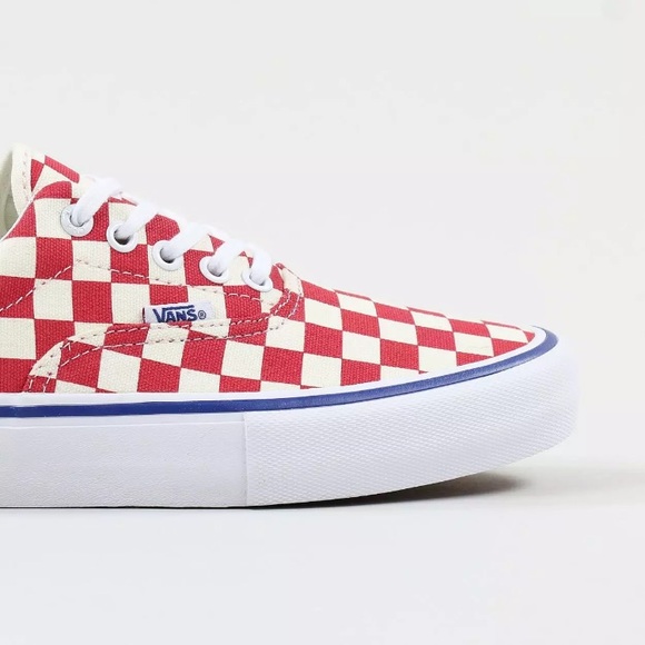 Vans era pro checker  red canvas sneaker shoes - Picture 4 of 8